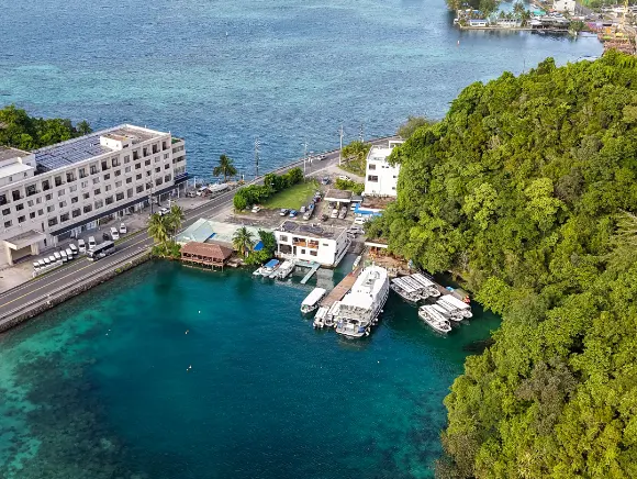 Aerial photo of Fish 'n Fins in Palau