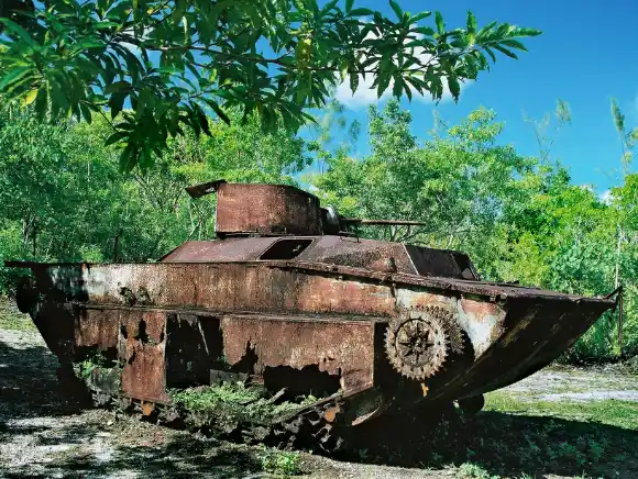Tank from WWII on Peleliu Island Palau