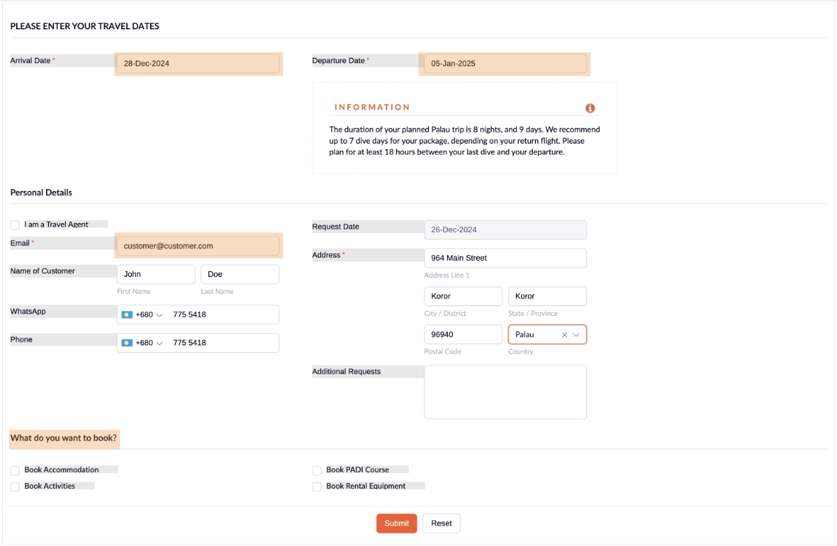 Fish 'n Fins Online Booking Instructions, Infographic