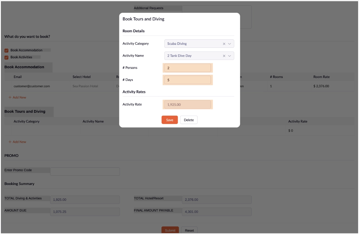 Fish 'n Fins Online Booking Instructions, Infographic