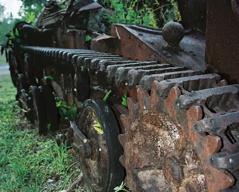 WW II relict of a Japanese tank in Palau