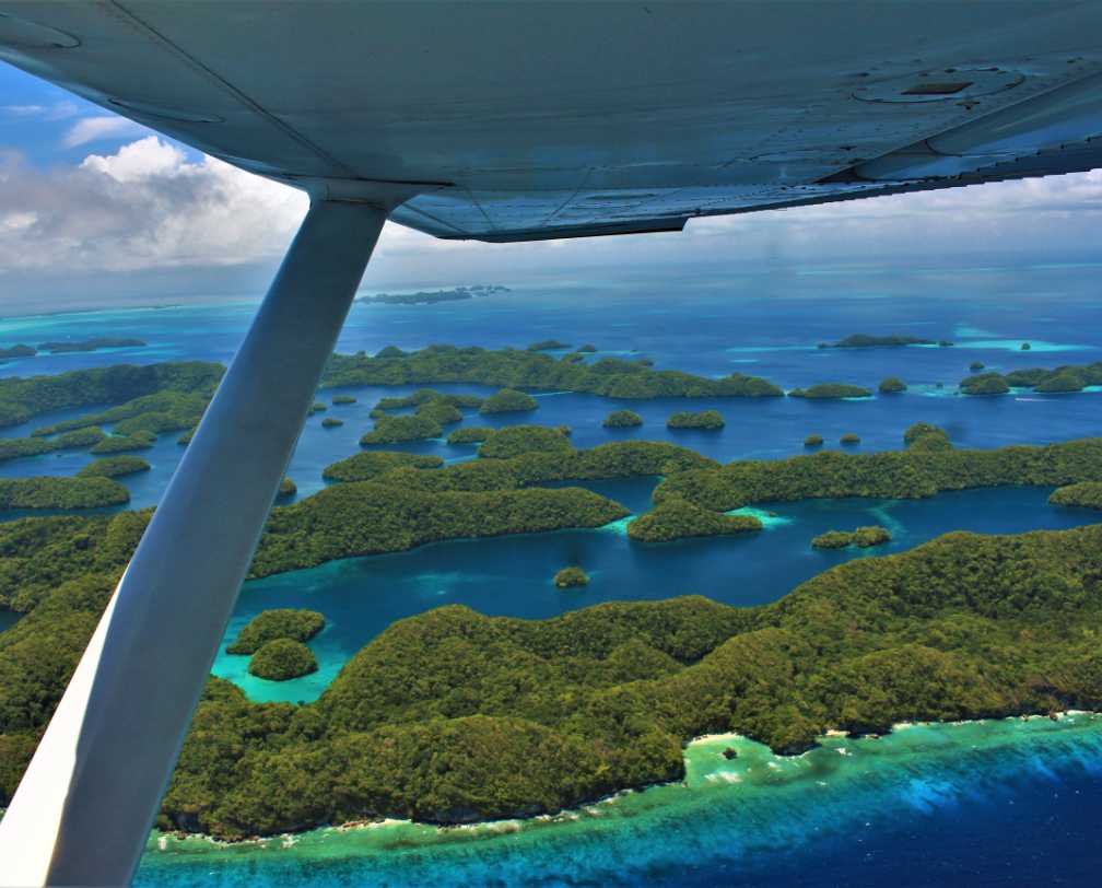 Aerial photo of Koror and Rock Islands in Palau