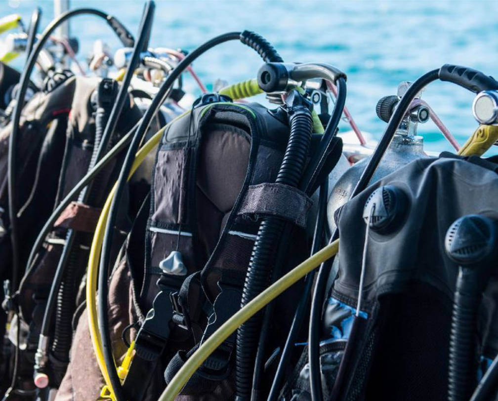Rental dive gear at Fish 'n Fins Palau