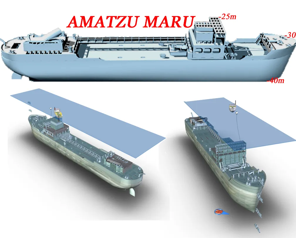 infographic of the Amaze Maru Wreck in Palau