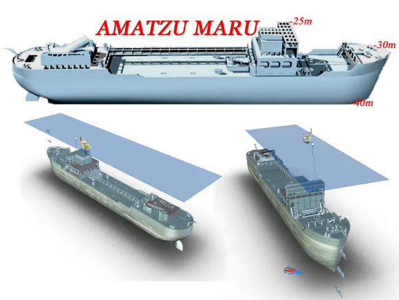 infographic of the Amaze Maru Wreck in Palau