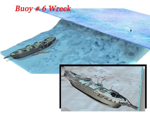 infographic of the Buoy #6 wreck a dive site in Palau