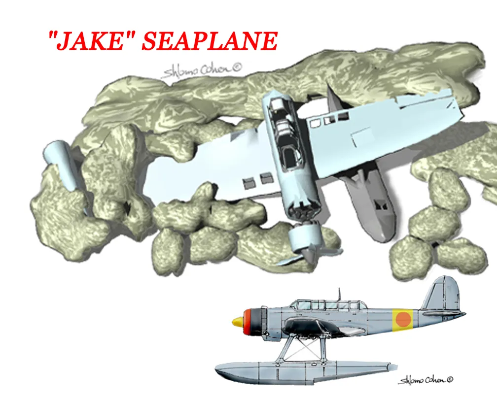infographic of Jake Seaplane a dive site in Palau