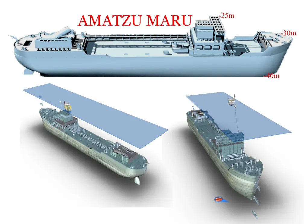 Info graphic of the Amatzu Maru wreck in Palau